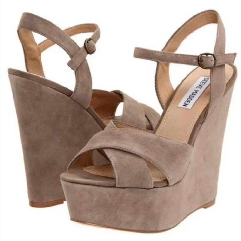 Steve Madden Brown Platform Wedges
